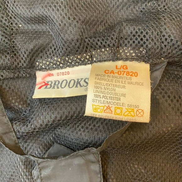 Vintage Brooks Windbreaker Size Large Hooded Exploration Gear Teal Blue Full ZIp - Picture 10 of 10